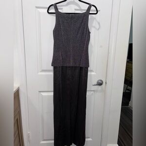 Alex Evenings Gray Maxi Dress